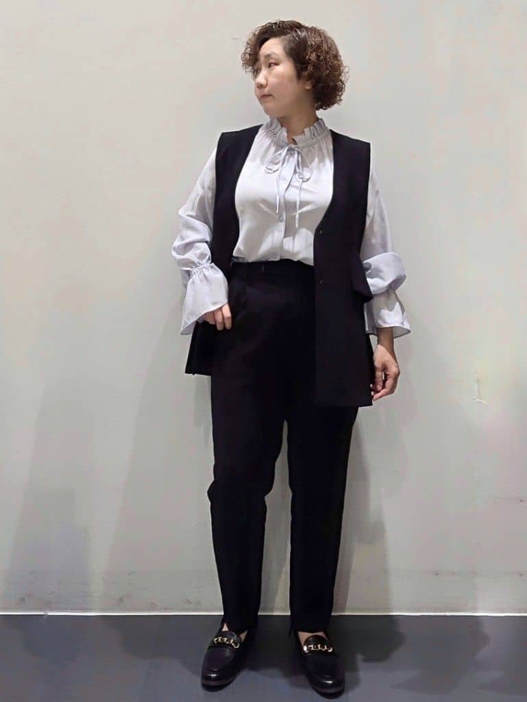 ゆきをさんの「OPAQUE.CLIP｜フリルカラーブラウス【洗濯機OK】」を使ったコーディネート