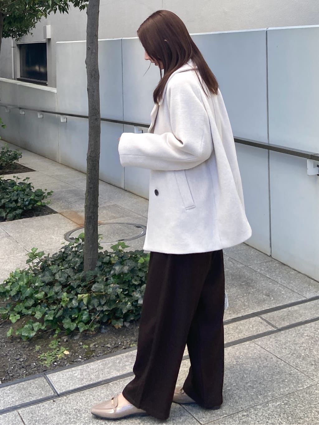 めぐさんの「OPAQUE.CLIP｜カシミヤブレンドウールミドルピーコート」を使ったコーディネート