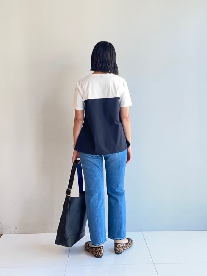 murayamaさんの「INDIVI｜【褒められデニム】スリムストレート デニムパンツ」を使ったコーディネート