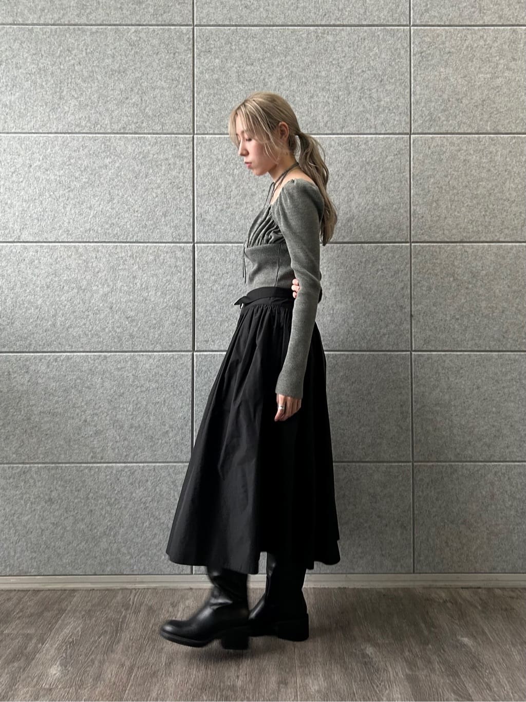 honoka Aさんの「CODE A｜femi gather rib knit」を使ったコーディネート