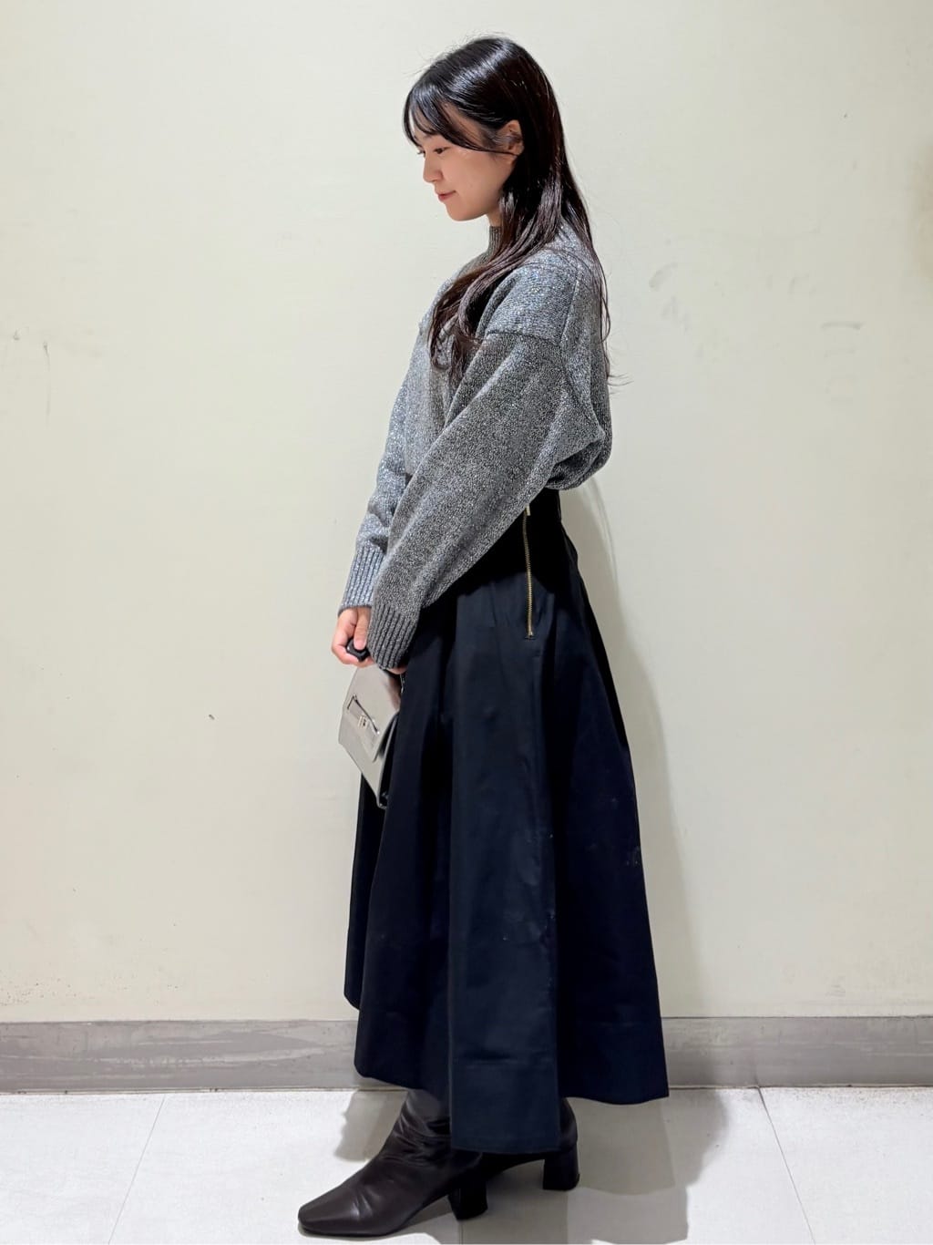 きみさんの「OPAQUE.CLIP｜タフタフレアスカート【洗濯機OK】」を使ったコーディネート