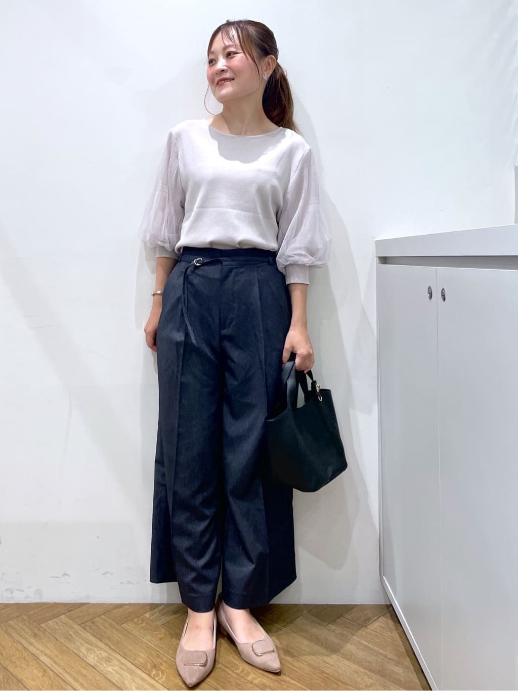 Junさんの「index｜《5色展開》マジョリカプリーツスリーブニット【洗濯機洗い可】」を使ったコーディネート