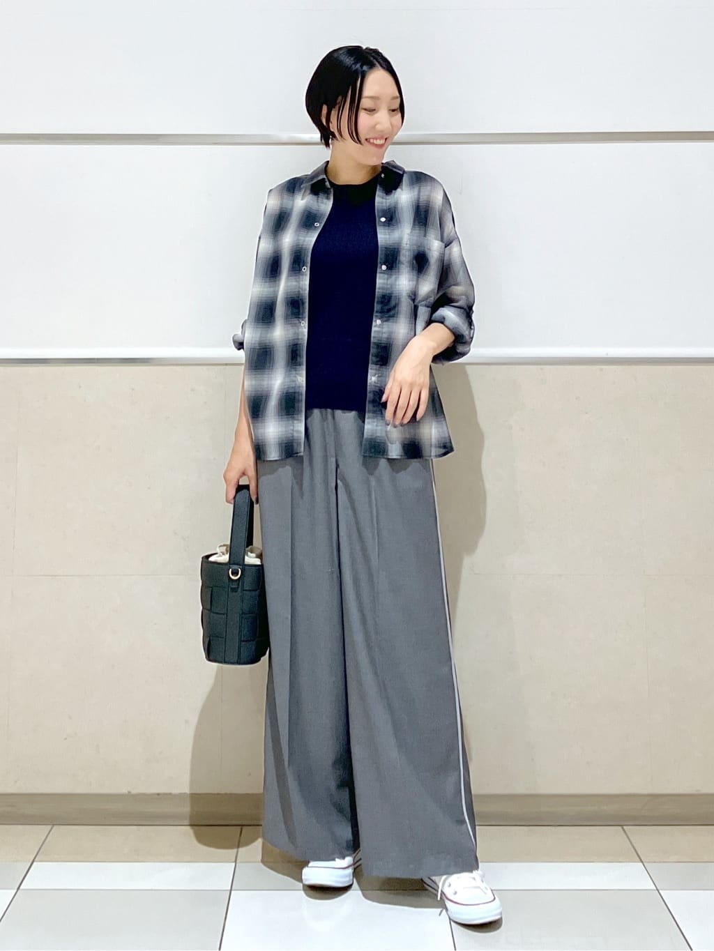 eriko さんの「Dessin｜【洗える】シアーオンブレーチェックシャツ」を使ったコーディネート