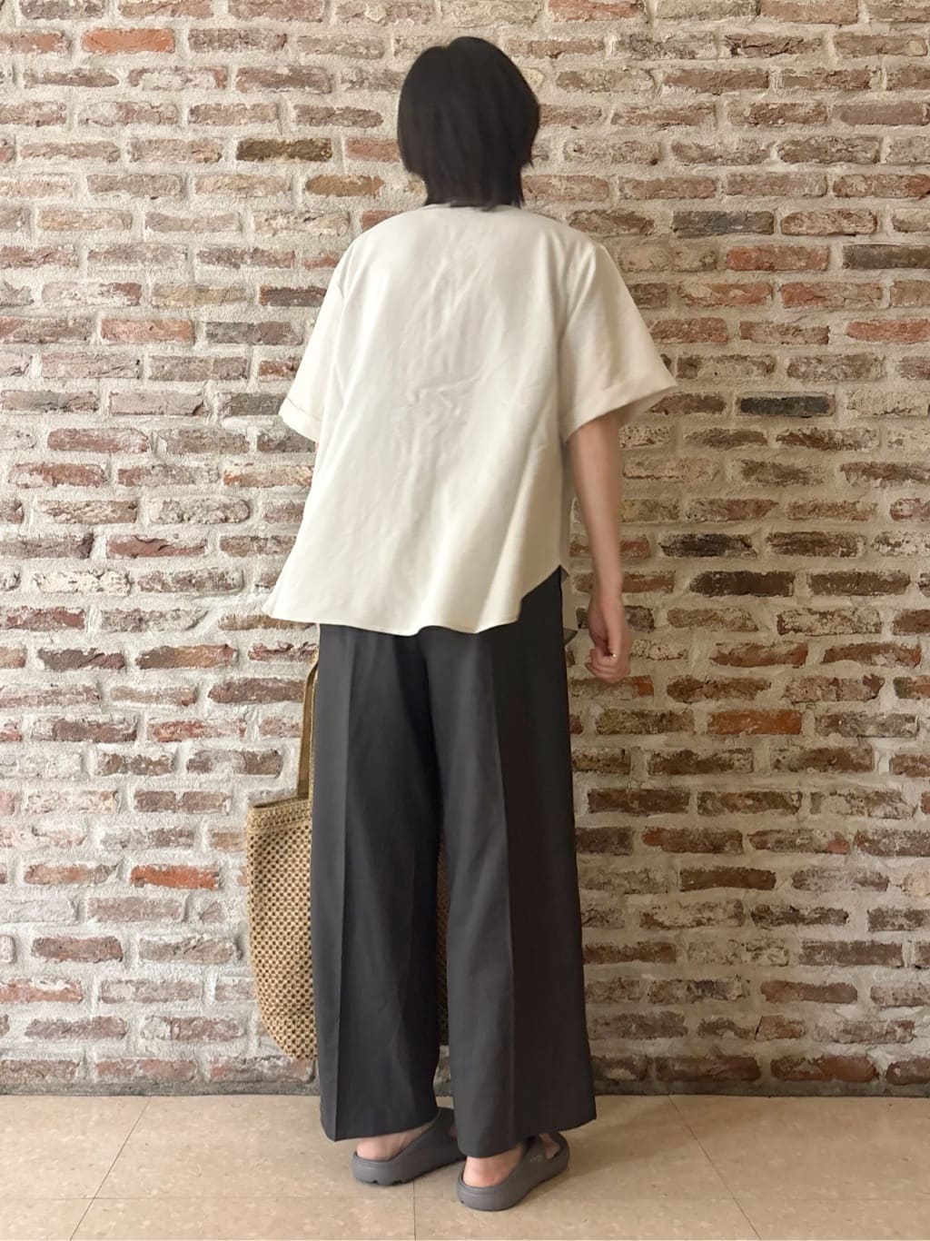 しばさんの「THE SHOP TK｜ダブルポケット5分袖シャツ/体型カバー／洗濯機OK」を使ったコーディネート