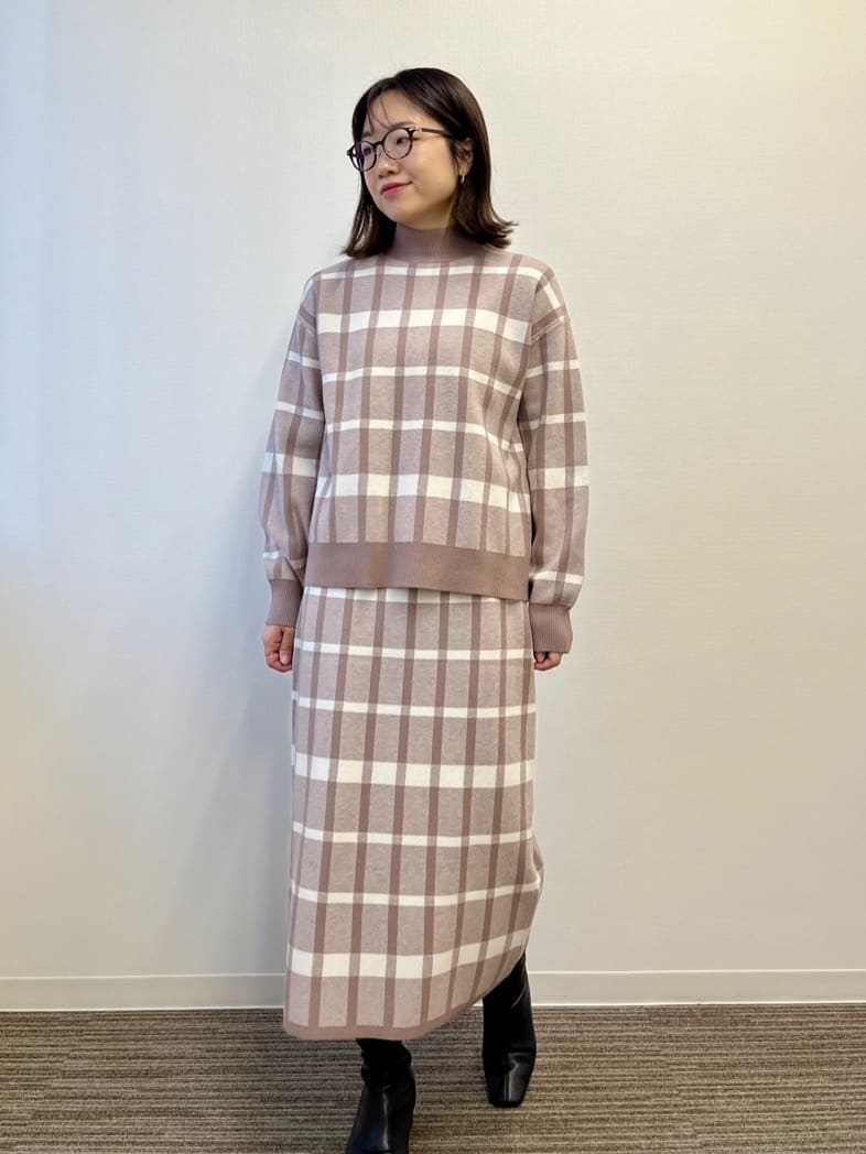 saoriさんの「【手洗い可】タイトスカートニットセットアップ」を使ったコーディネート