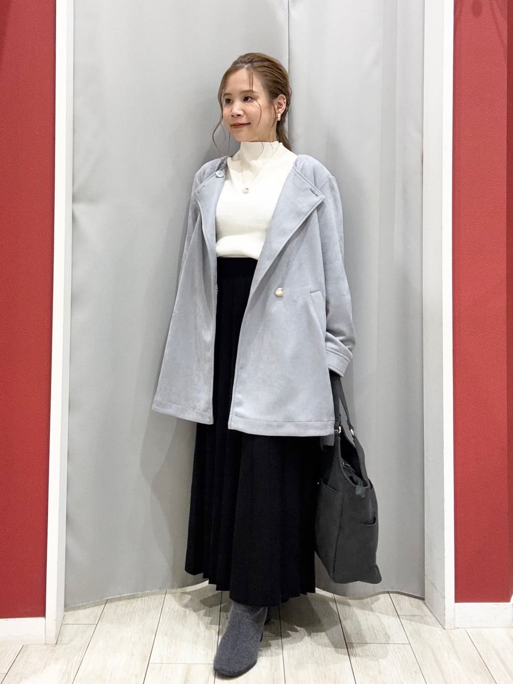 shioさんの「SHOO･LA･RUE｜【S-LL】上品さを纏う やわらかフェイクスエード ミドル丈ブルゾン」を使ったコーディネート