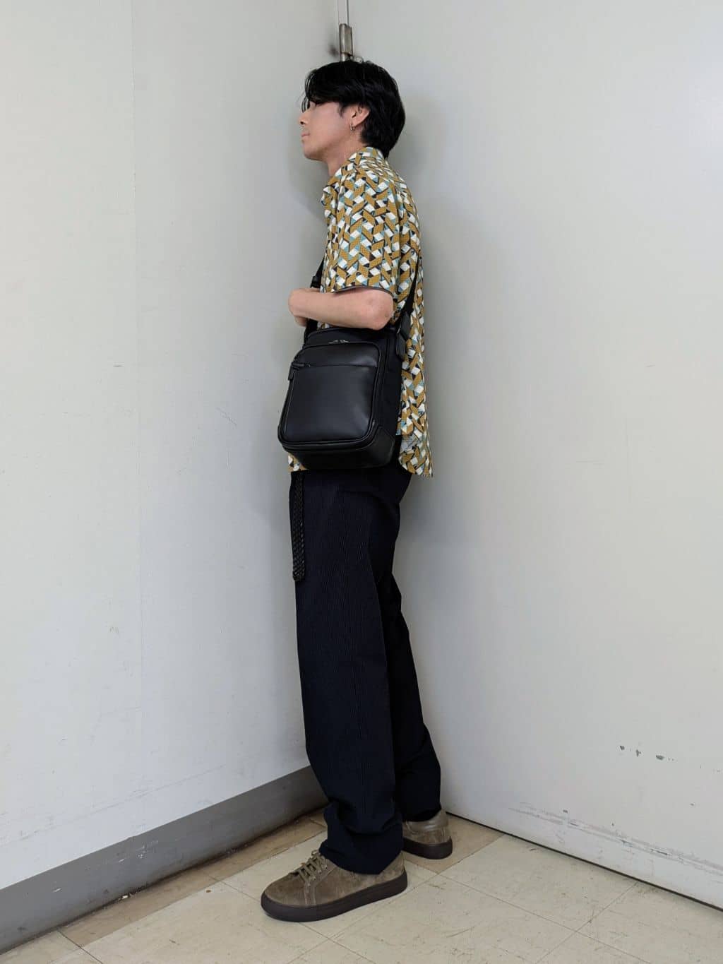 ryoさんの「TAKEO KIKUCHI｜【COOL CITY WEAR】籠目アート柄 サッカーシャツ /通気性」を使ったコーディネート