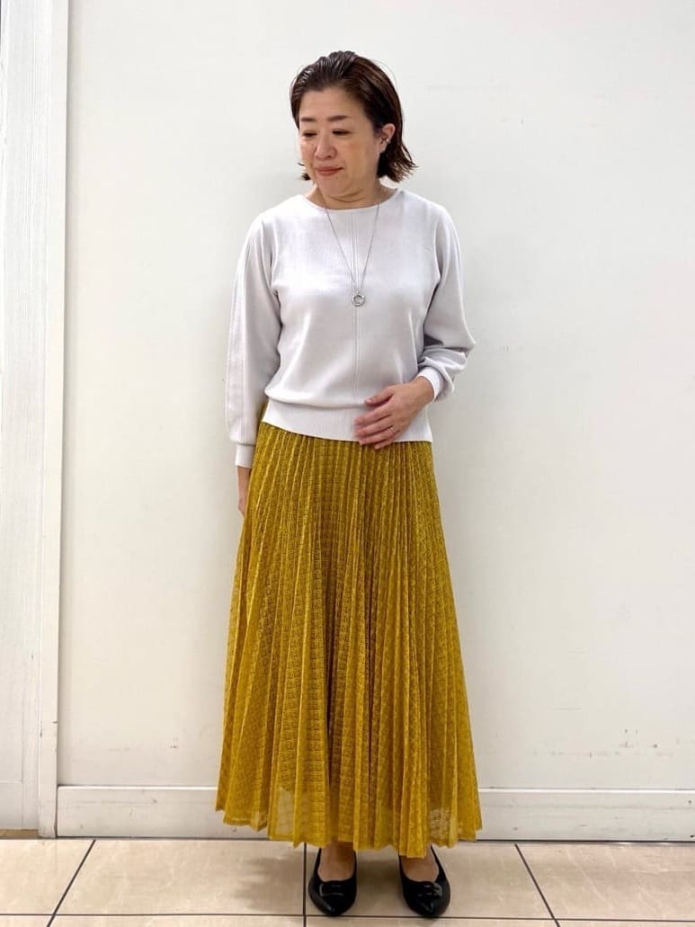 ksmさんの「Reflect｜【選べる6色／長く着られる◎】ボートネックニット」を使ったコーディネート