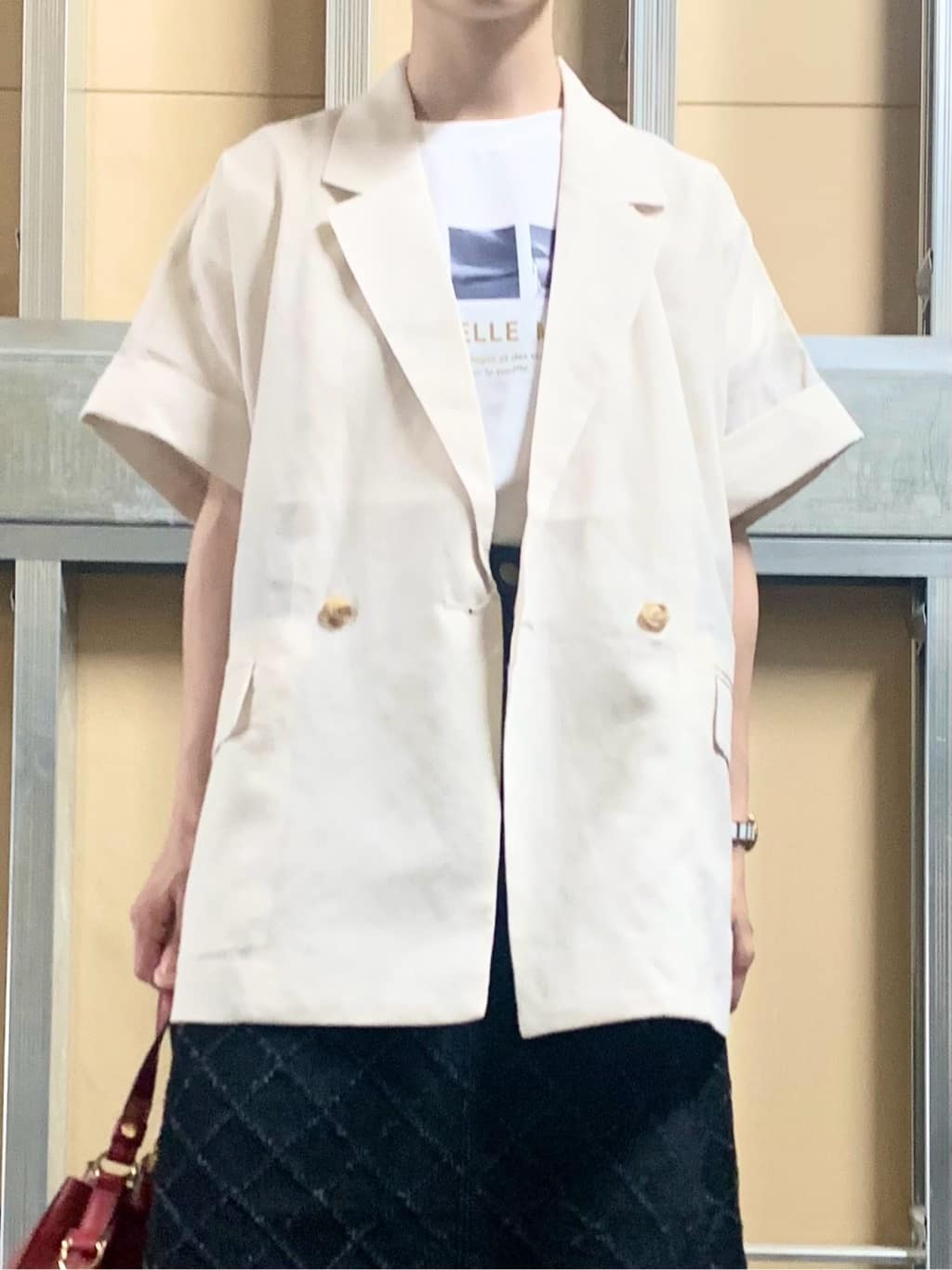 sahoさんの「THE SHOP TK｜半袖シアージャケット【洗える】」を使ったコーディネート