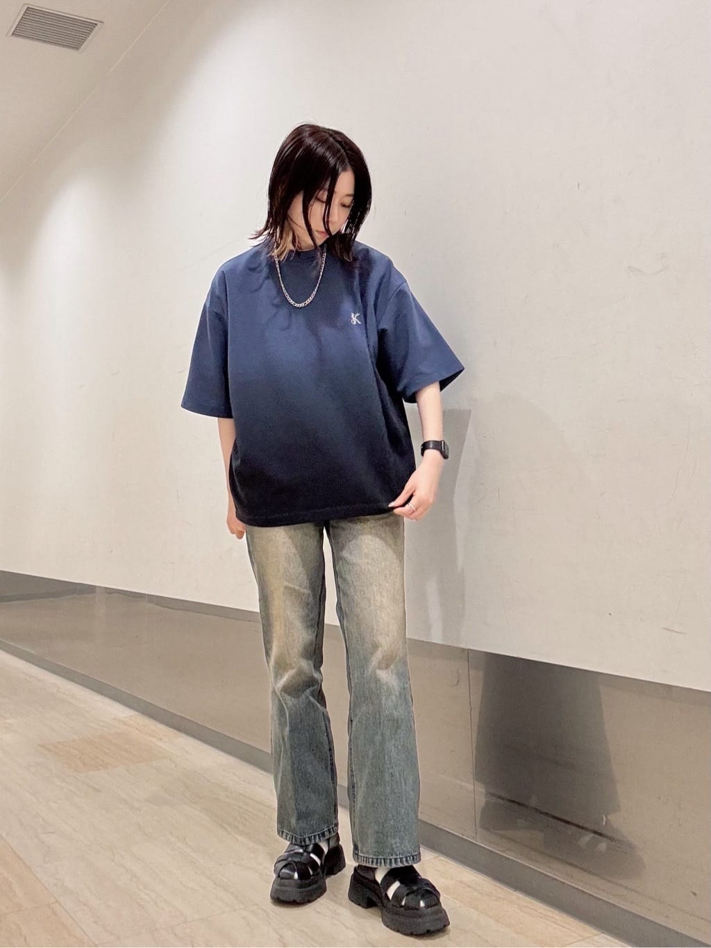 Renaさんの「tk.TAKEO KIKUCHI｜グラデーションダイ5分袖カットソー」を使ったコーディネート