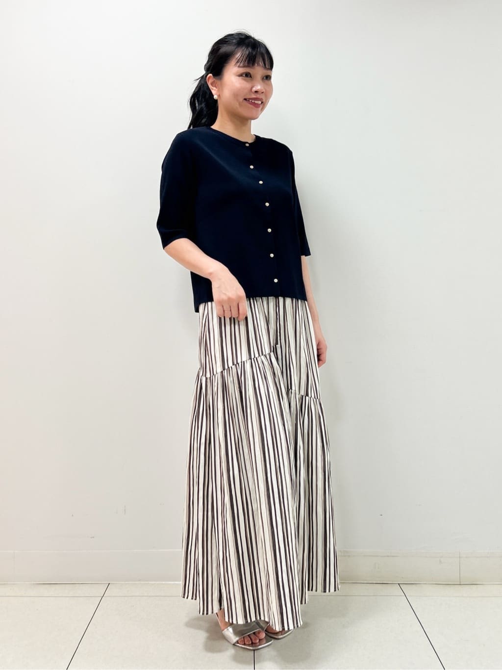 Kaiさんの「Dessin｜【UVカット/洗える】2WAY五分袖カーディガン」を使ったコーディネート