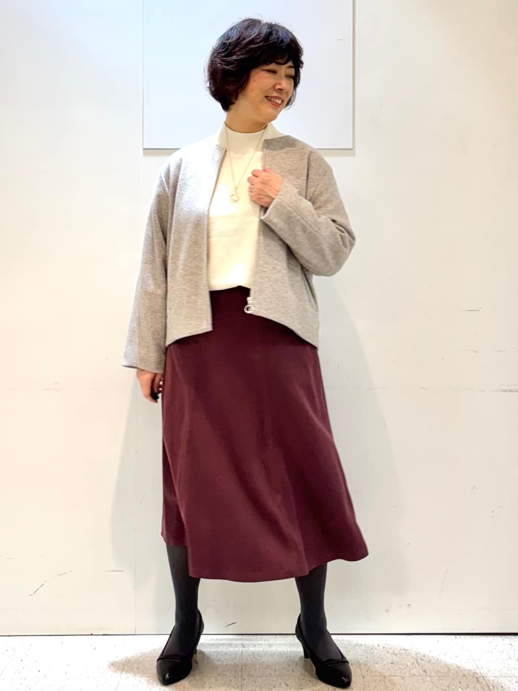 ヤスコさんの「Reflect｜【ゆったりシルエット】ジャージメルトンコクーンジャケット」を使ったコーディネート