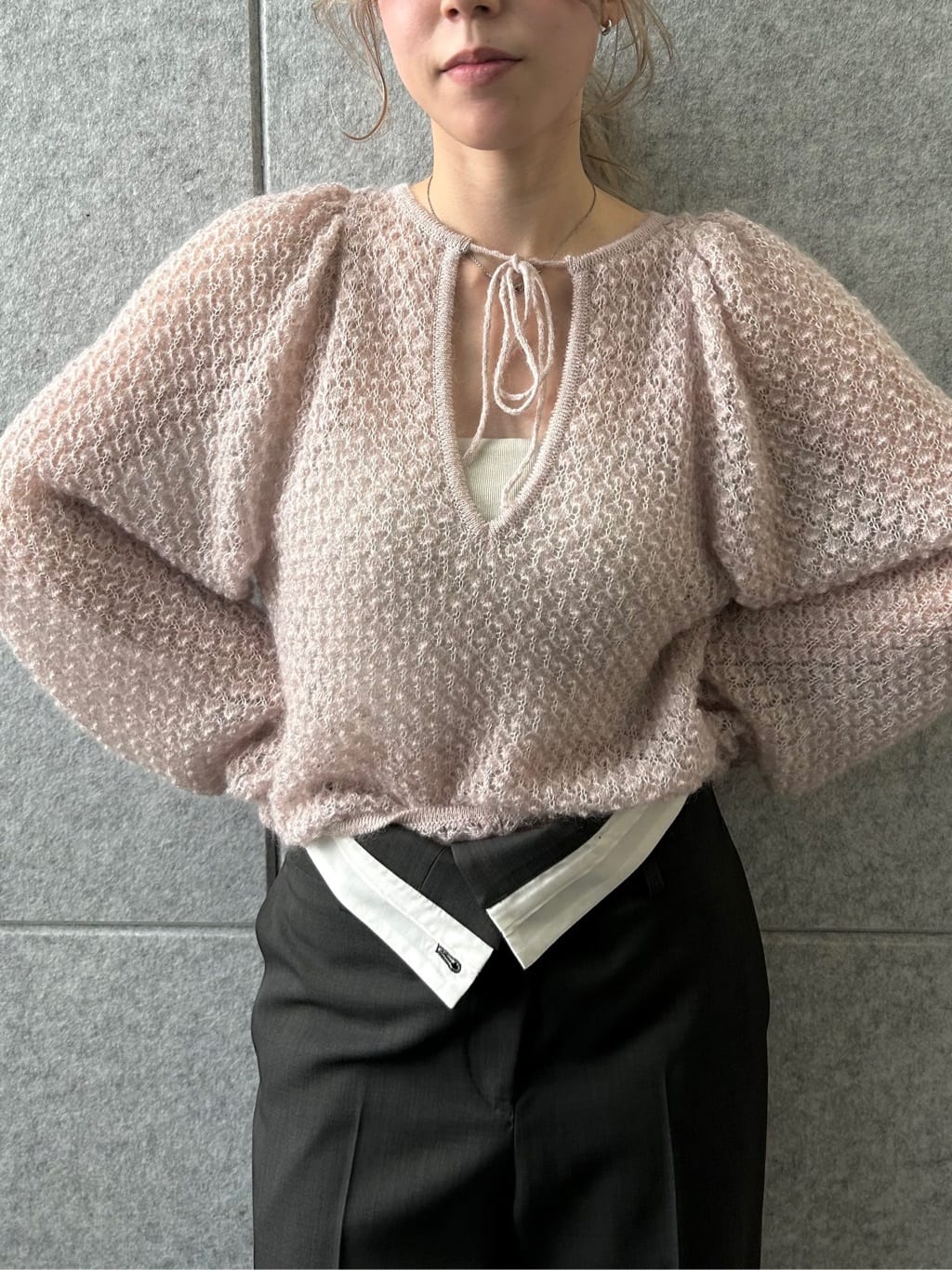 honoka Aさんの「CODE A｜2way sheer mohair pullover」を使ったコーディネート
