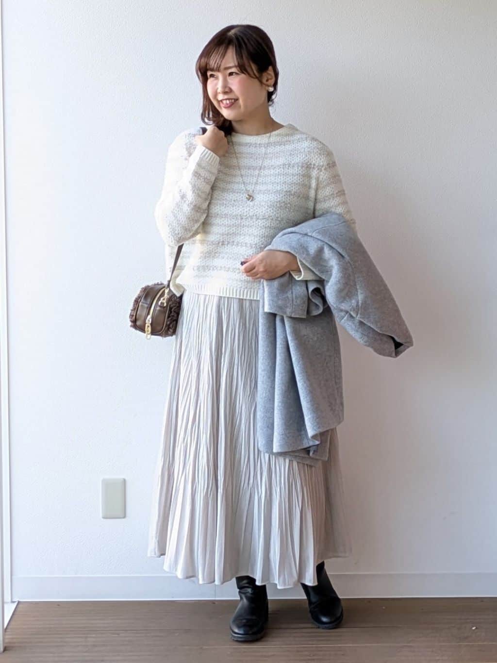 なみきさんの「UNTITLED｜【軽量／ウール混】ライトフォルム ロングコート」を使ったコーディネート