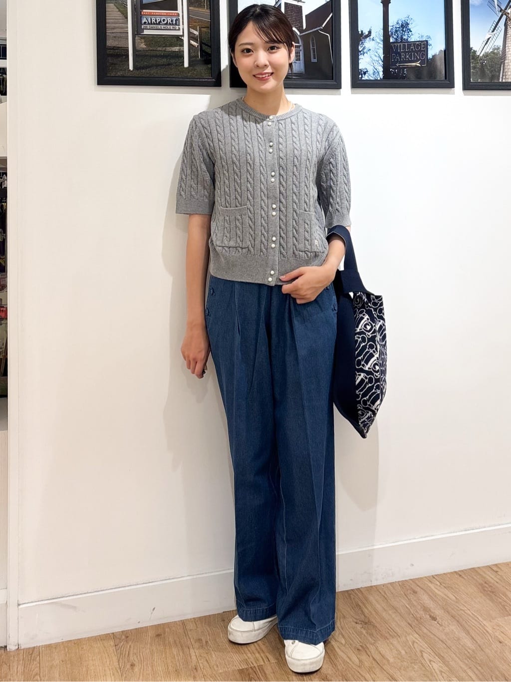 Ririkaさんの「Dessin｜ケーブルカーディガン」を使ったコーディネート