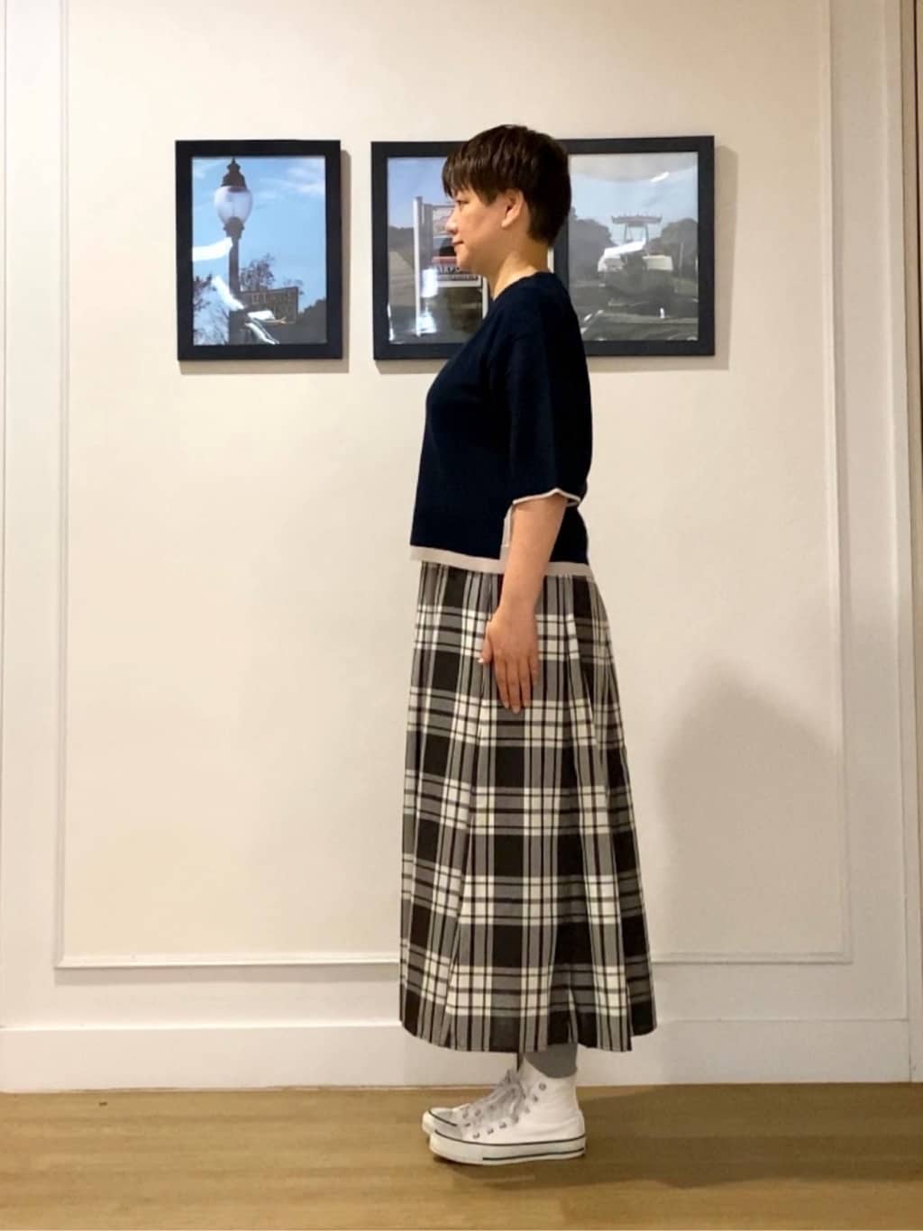 Hiroさんの「Dessin｜【洗える】バイカラーショート丈ニット」を使ったコーディネート