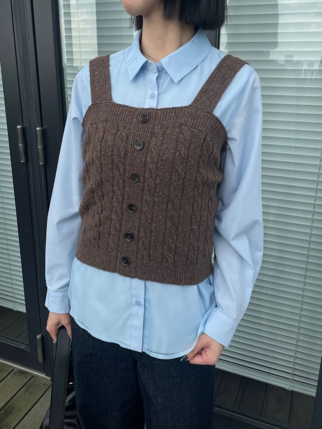 NATSUMIさんの「grove｜【SETITEM】ケーブルニットビスチェ」を使ったコーディネート