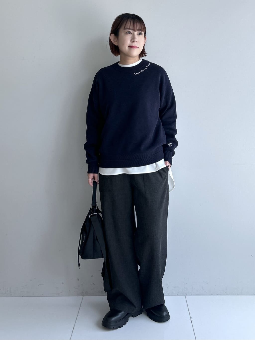 Hirokaさんの「Dessin｜【洗える】刺繍入りジャカードニット」を使ったコーディネート