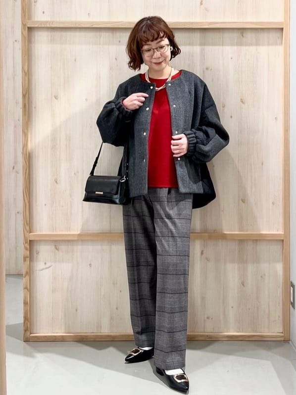 nakoさんの「THE SHOP TK｜前後で印象が変わる ドッキングノーカラージャケット」を使ったコーディネート