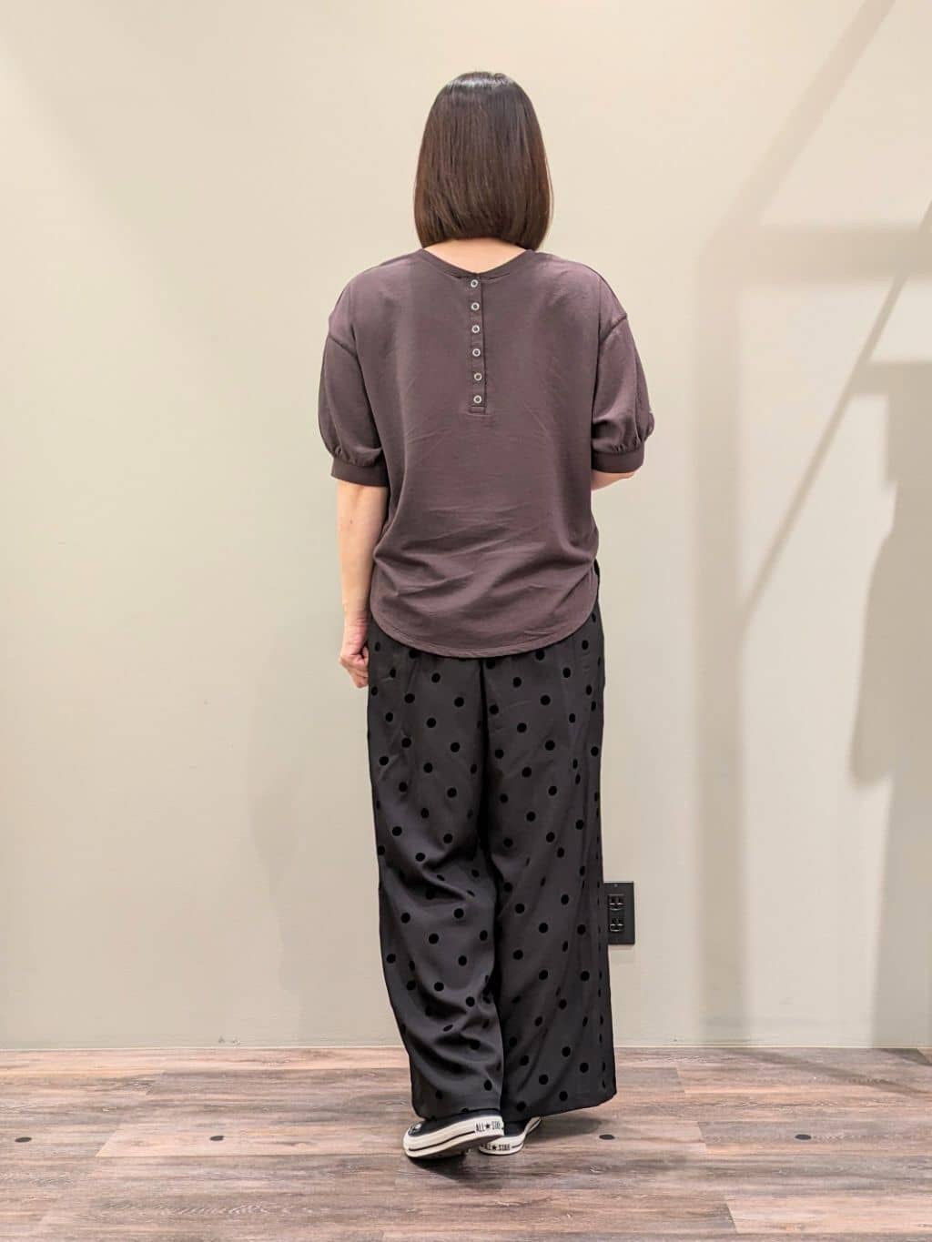 ricoさんの「Dessin｜【360度可愛い/前後2WAY/洗える】ライトコットンヘンリーカットソー」を使ったコーディネート