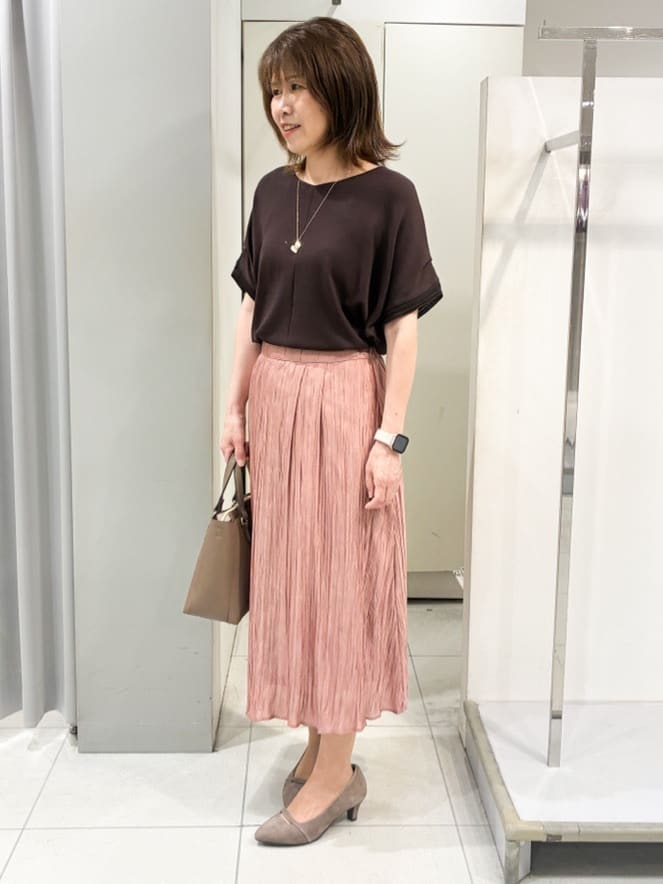たみちゃんさんの「Reflect｜【選べる7色◎／手洗い可／二の腕カバー】半袖ニット」を使ったコーディネート