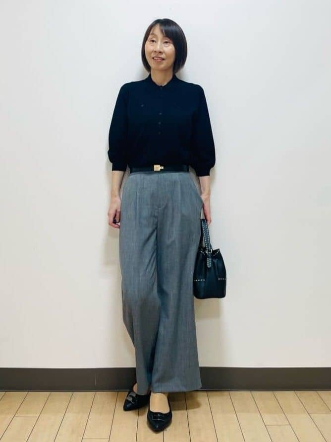 Riiさんの「Reflect｜【透けにくい◎】衿付き七分袖ニット」を使ったコーディネート
