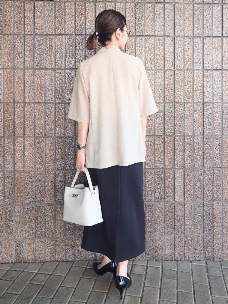 MUTSUKOさんの「UNTITLED｜【吸水速乾/洗える】ハーフスリーブジャケット」を使ったコーディネート