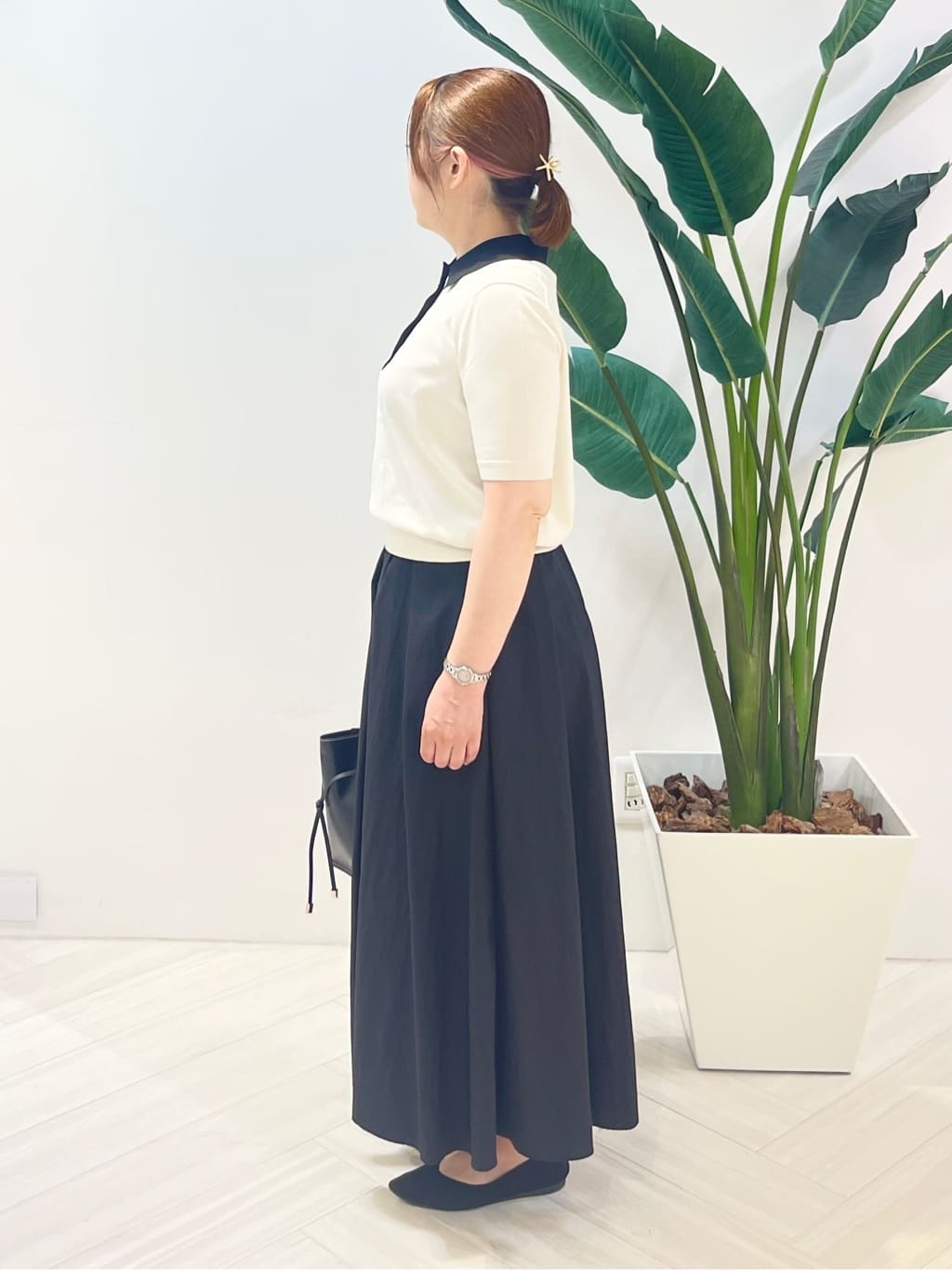 Tomoさんの「UNTITLED｜【トレンド/きれいめ】5分袖ポロニット」を使ったコーディネート