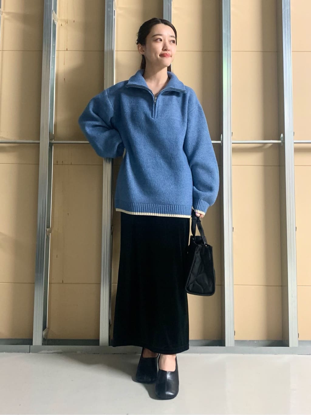 sahoさんの「THE SHOP TK｜【洗える】ほど良くラフで女性らしい ハーフZIPニット」を使ったコーディネート