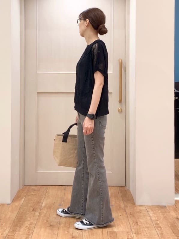 tamuさんの「SHOO･LA･RUE｜【ひんやり/S-LL】ストレッチフレアデニム」を使ったコーディネート
