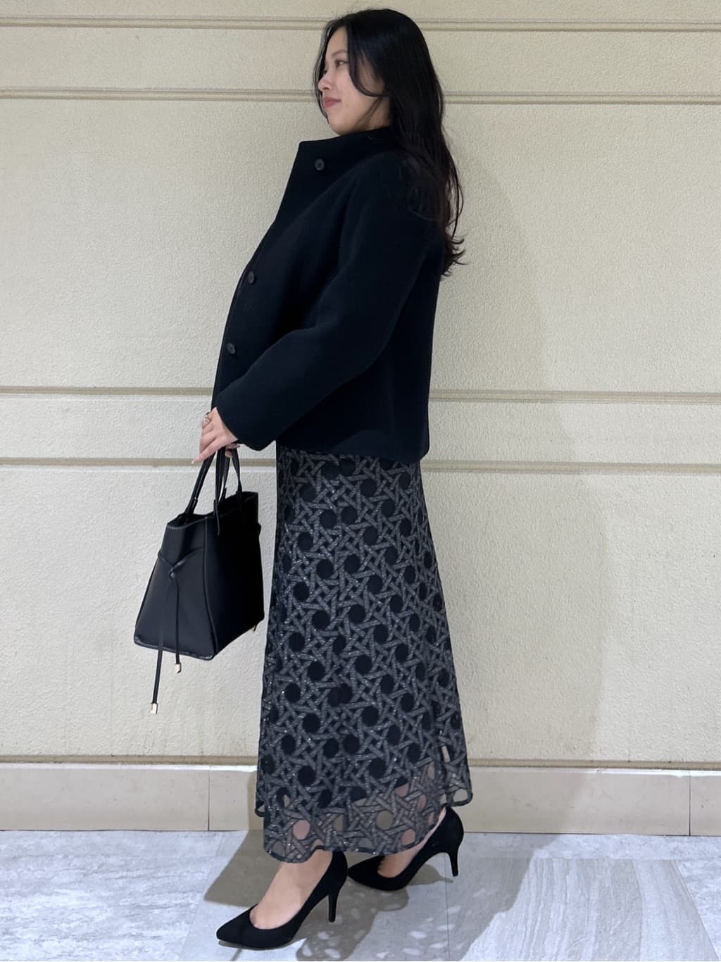 Momokaさんの「COUP DE CHANCE｜【日本製】スタンドカラーのショート丈コート」を使ったコーディネート