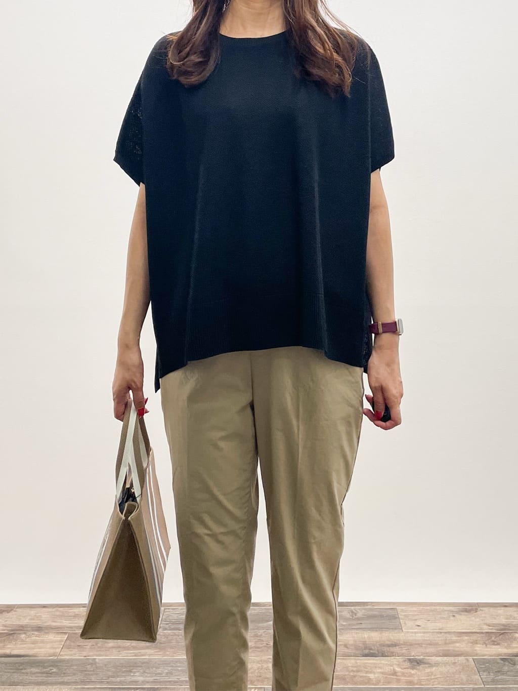 Aikoさんの「OPAQUE.CLIP｜《6色展開／S-LLサイズ》ドルマンスリーブニット【UV／接触冷感／洗濯機洗い可／抗ピル】」を使ったコーディネート