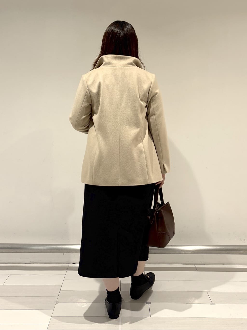 nakamuraさんの「Reflect｜【SS-4Lサイズ／衿が顔に当たらない◎】スタンドネックミドルコート」を使ったコーディネート