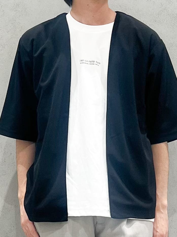 SHI-MAさんの「THE SHOP TK｜五分袖カーディガン+半袖Tシャツセットアイテム 洗濯機OK」を使ったコーディネート