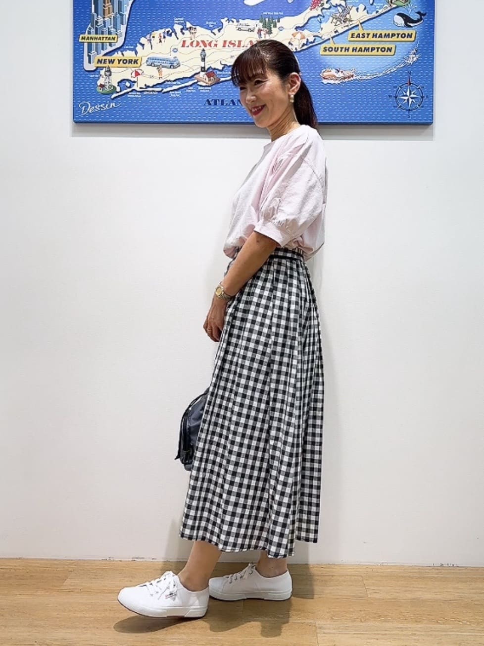 Yasucoさんの「Dessin｜【360度可愛い/前後2WAY/洗える】ライトコットンヘンリーカットソー」を使ったコーディネート