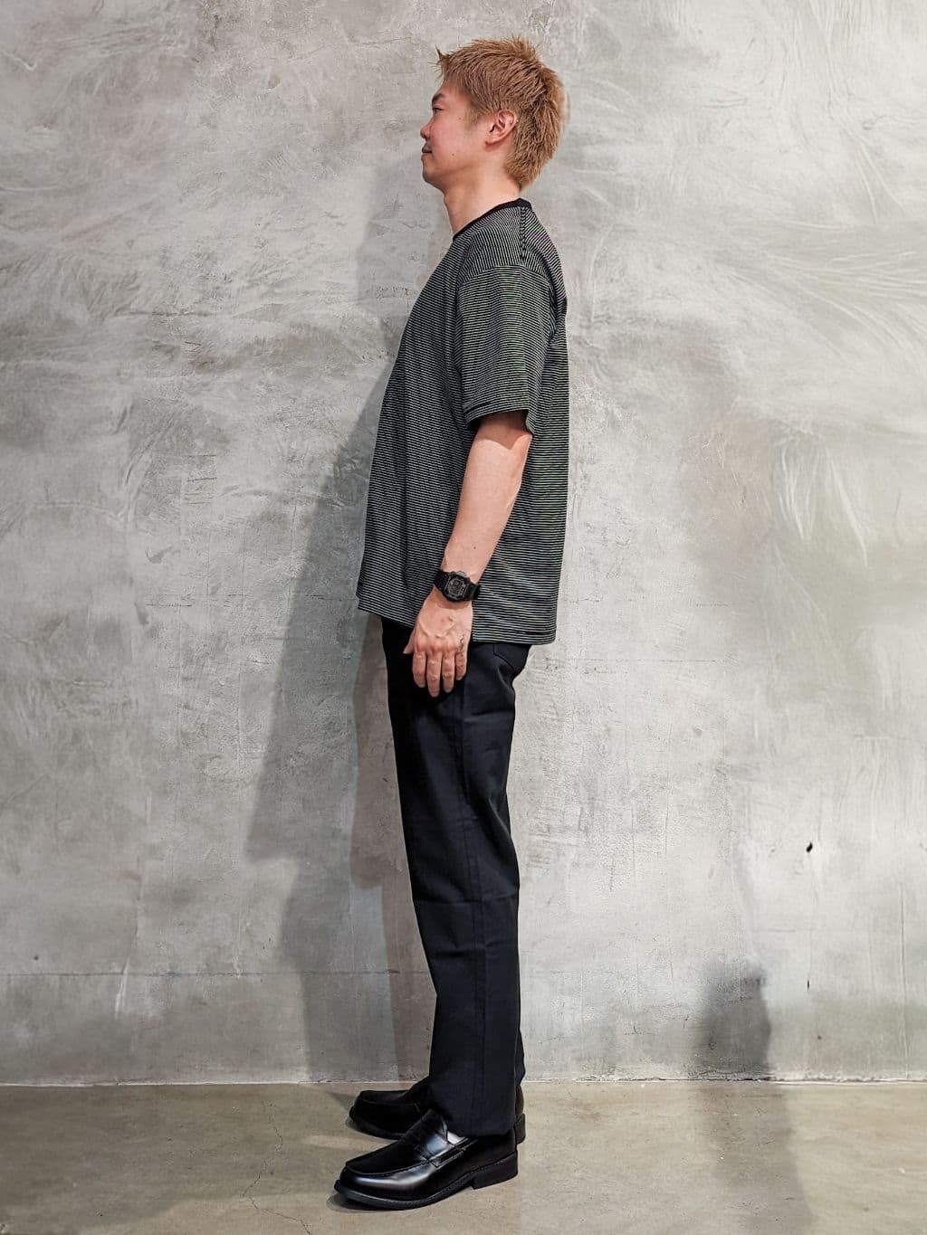daiさんの「THE SHOP TK｜パーフェクテックボーダー 半袖Tシャツ 吸水速乾／洗濯機OK」を使ったコーディネート