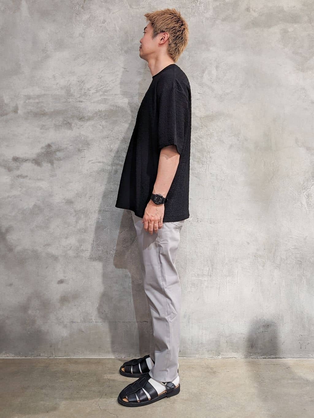 daiさんの「THE SHOP TK｜楊柳ボーダー半袖Tシャツ【洗濯機OK】」を使ったコーディネート