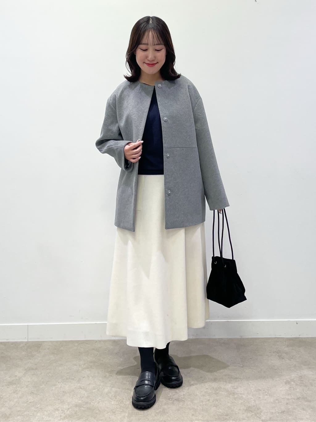 yukariさんの「Dessin｜【洗える】ウールブレンド後ろボタンニット」を使ったコーディネート