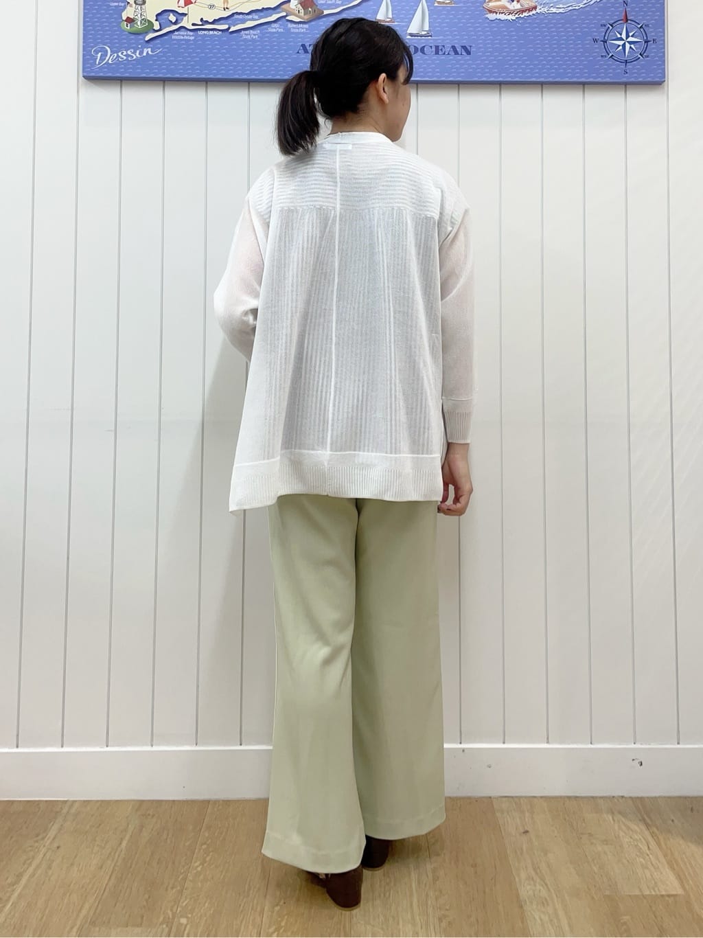 Mayaさんの「Dessin｜【洗える】ストライプ柄ギャザーブラウス」を使ったコーディネート