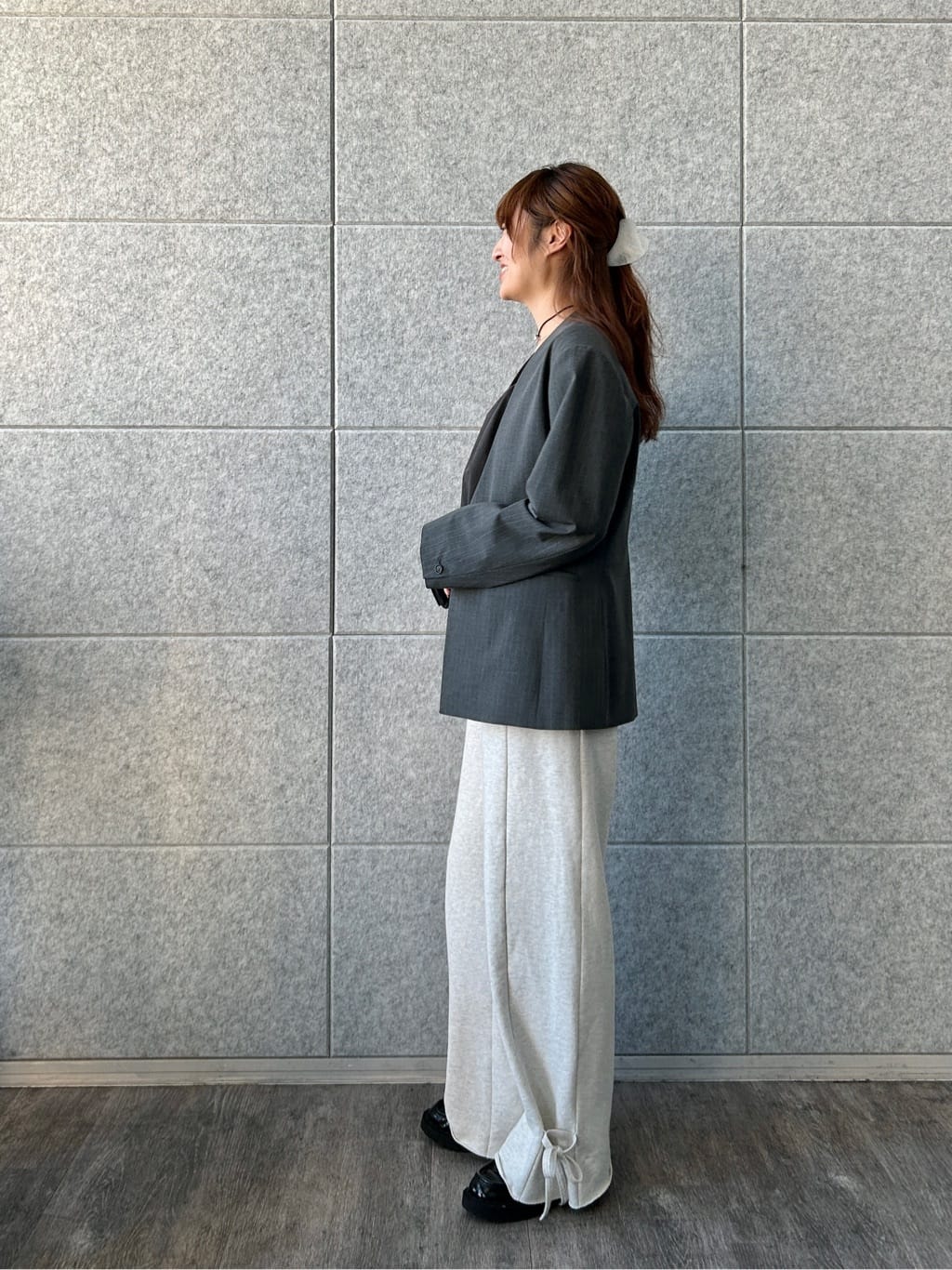 harunaさんの「CODE A｜【Re】ribbon sweat pants」を使ったコーディネート