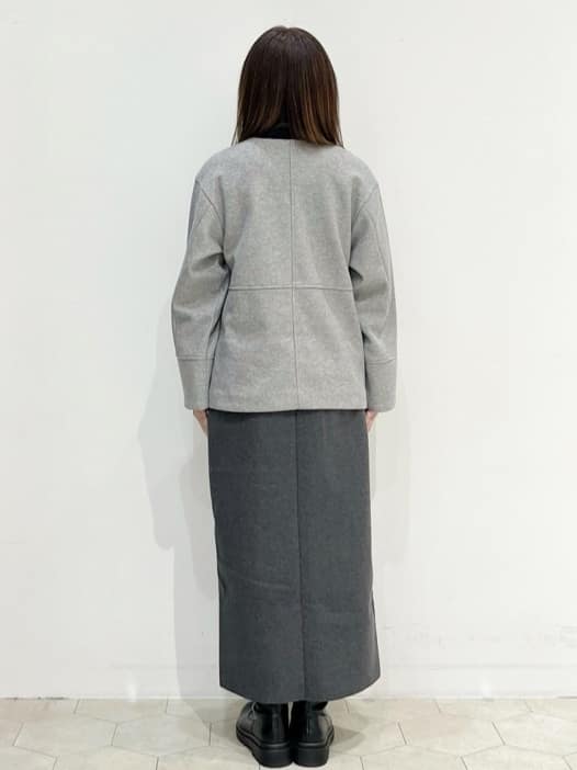 yukariさんの「OPAQUE.CLIP｜ウールライクメルトンノーカラーコート【洗濯機洗い可】」を使ったコーディネート