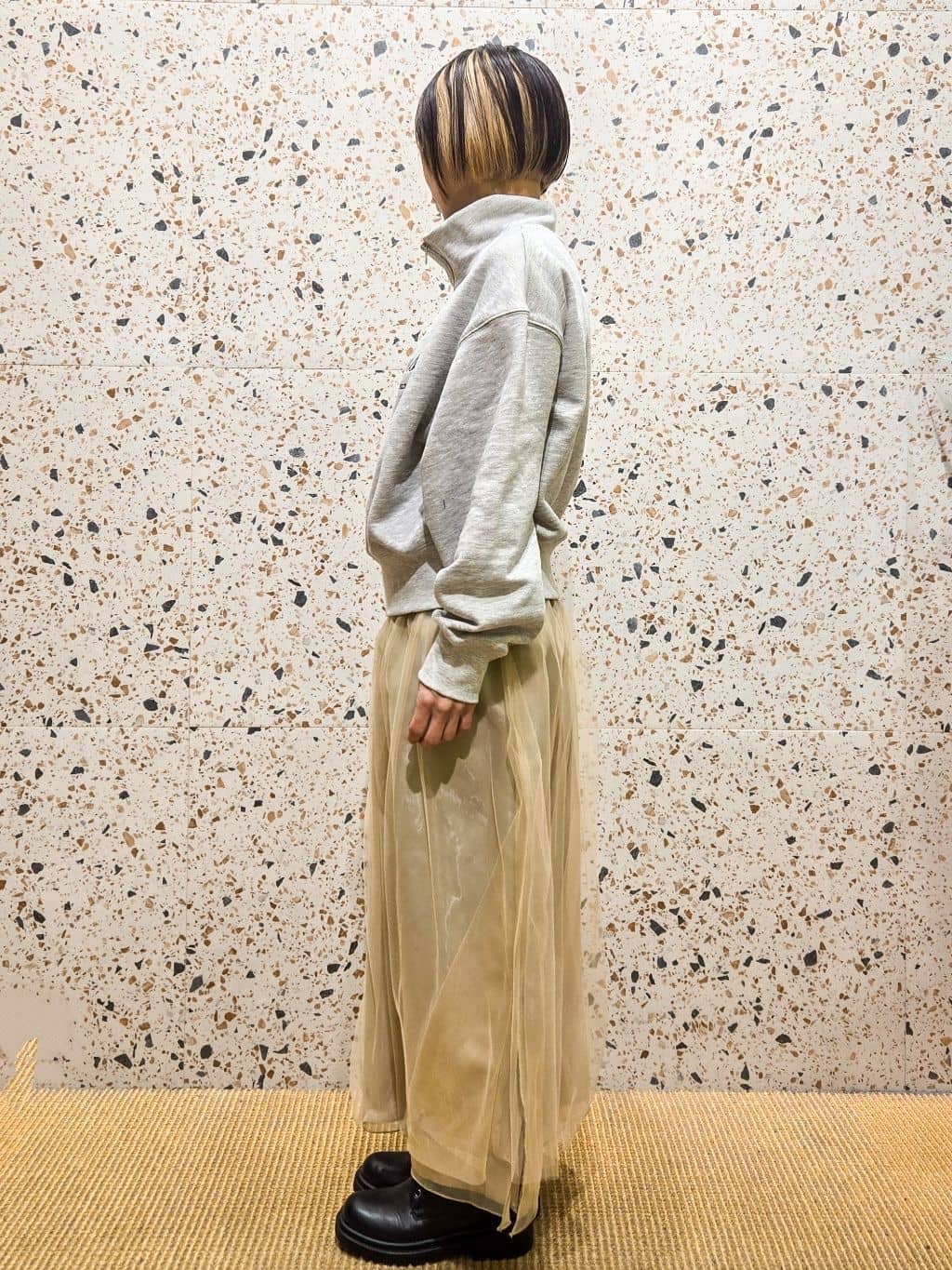 yoshimiさんの「OPAQUE.CLIP｜ハーフZIPロゴ刺繍裏毛【洗濯機OK】」を使ったコーディネート