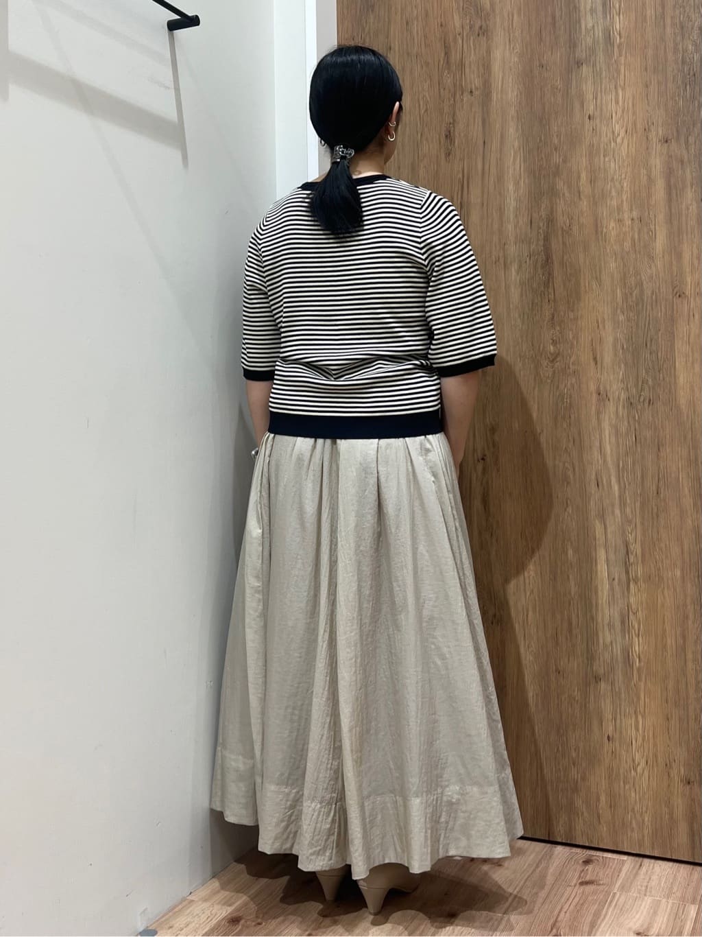 Reinaさんの「grove｜ひんやり多機能・やわらかドライタッチ五分袖プルオーバー」を使ったコーディネート