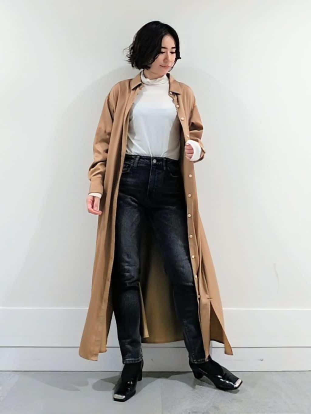 ミズタさんの「UNTITLED｜【ハイネック/レイヤード/重ね着におすすめ】トリコットベロア シアーインナー」を使ったコーディネート