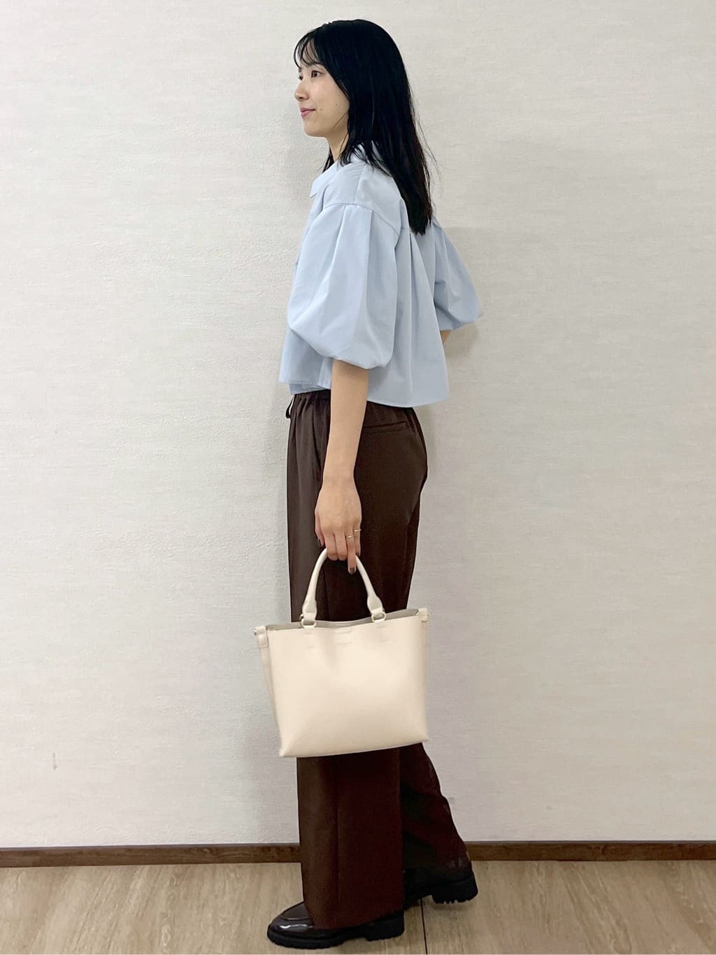 sachikoさんの「OPAQUE.CLIP｜バルーンスリーブシャツ【洗濯機洗い可】」を使ったコーディネート