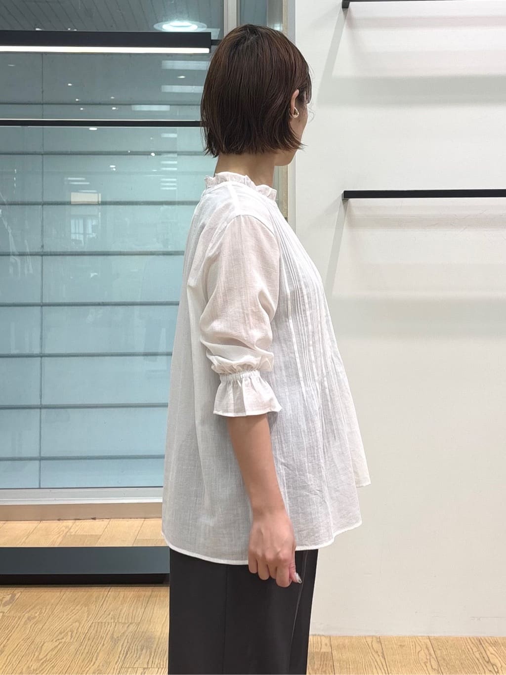 asamiさんの「INDIVI｜【洗える/コットン】ピンタックシアーブラウス」を使ったコーディネート