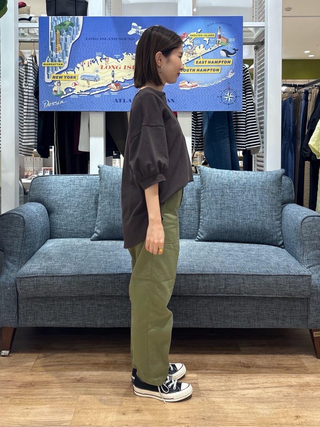 risaさんの「Dessin｜【360度可愛い/前後2WAY/洗える】ライトコットンヘンリーカットソー」を使ったコーディネート