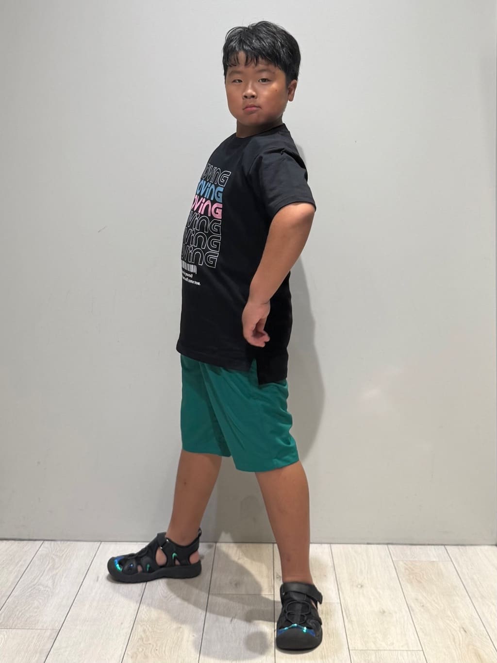 kuboさんの「THE SHOP TK｜【110－160/6色展開】コットン半袖Tシャツ/洗濯機OK」を使ったコーディネート