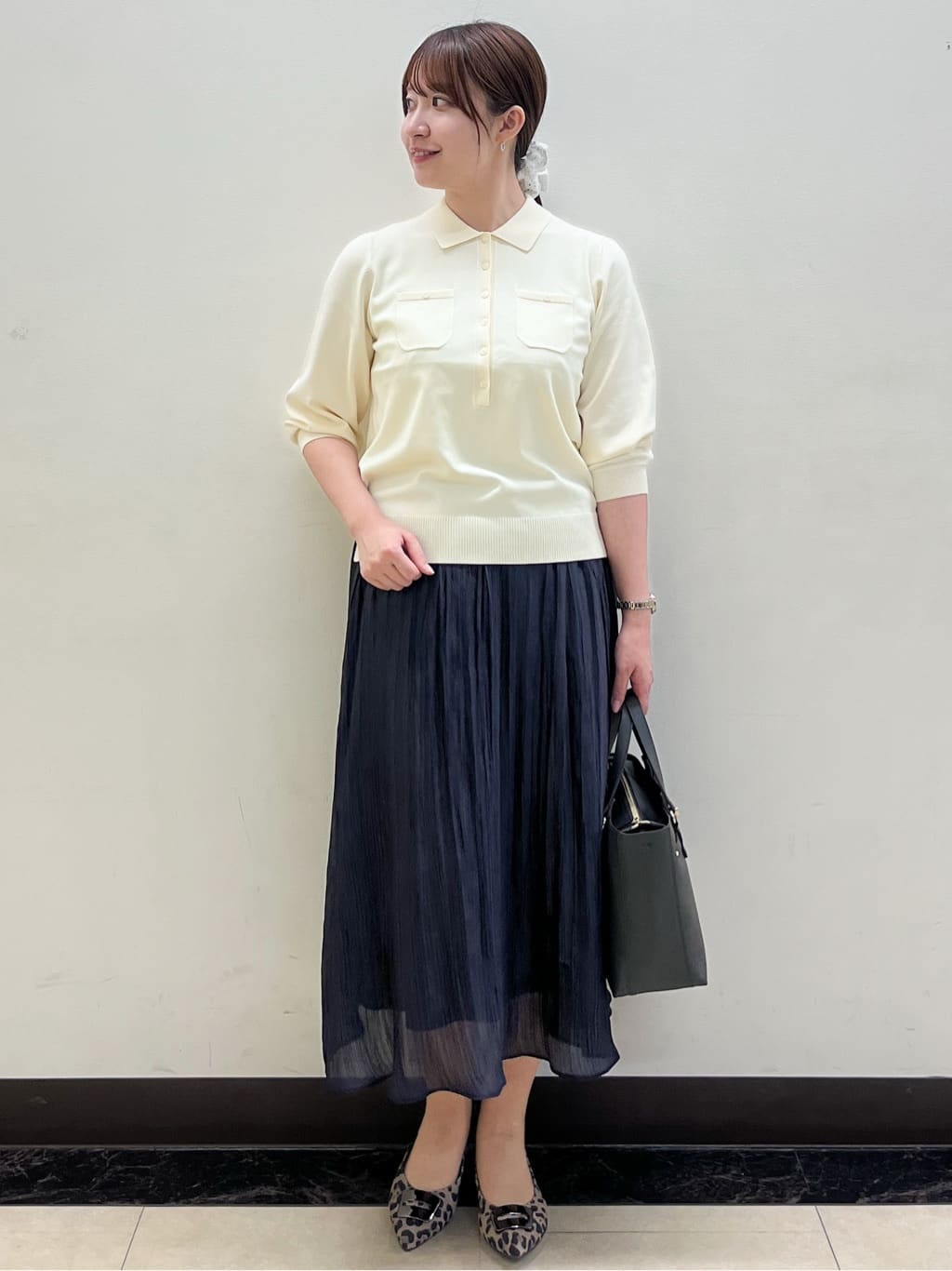 mikikoさんの「Reflect｜【透けにくい◎】衿付き七分袖ニット」を使ったコーディネート