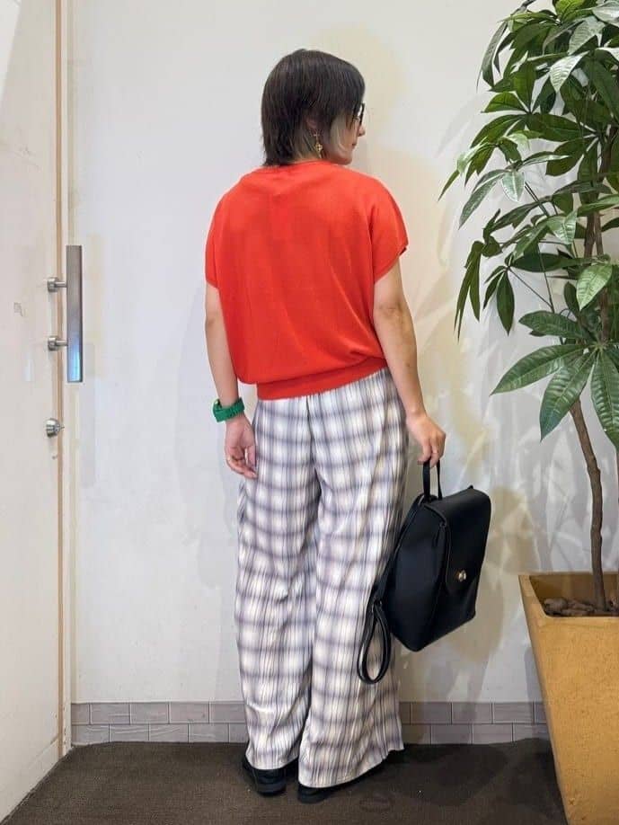 misakiさんの「SHOO･LA･RUE｜【ひんやり/S-LL】さらさらな肌触りが心地よい フレンチスリーブニット」を使ったコーディネート